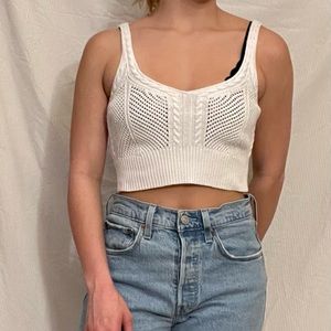 Knitted cropped tank top